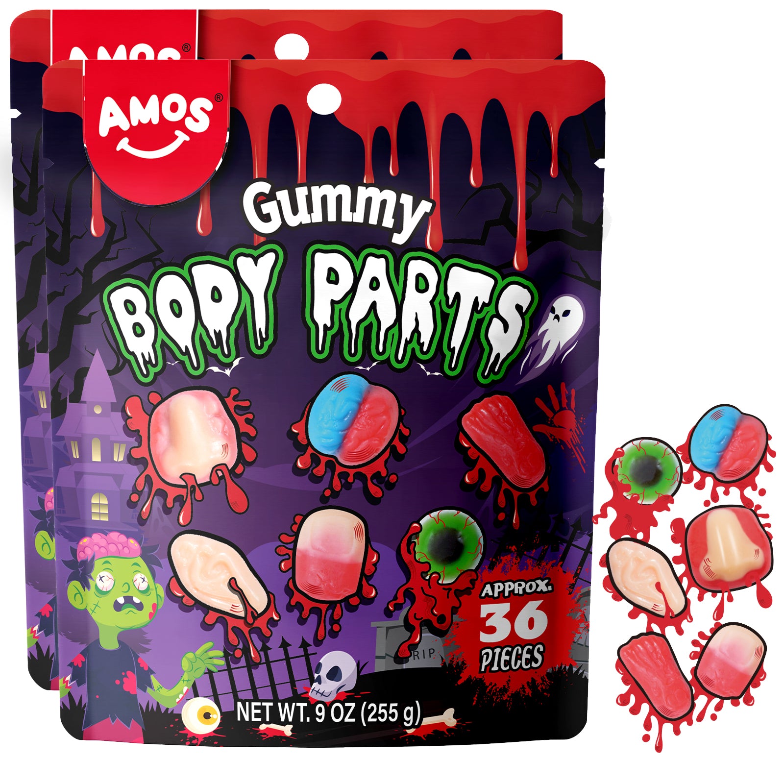 Halloween Candy - Amos Halloween Candy Body Parts Gummies