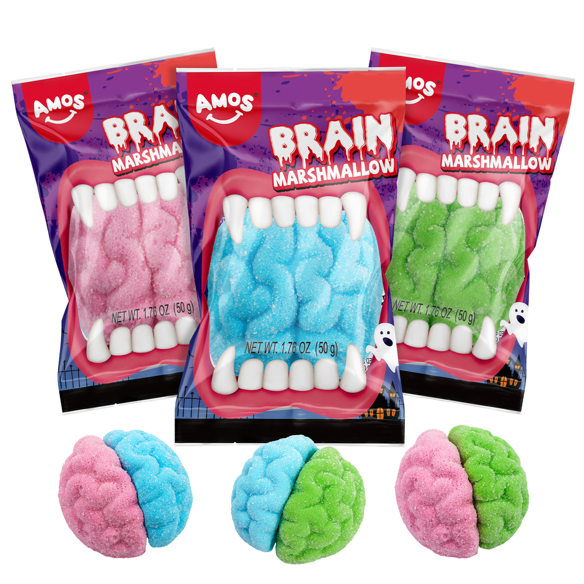 Halloween Candy-Amos Halloween Gummy Brain Marshmallow