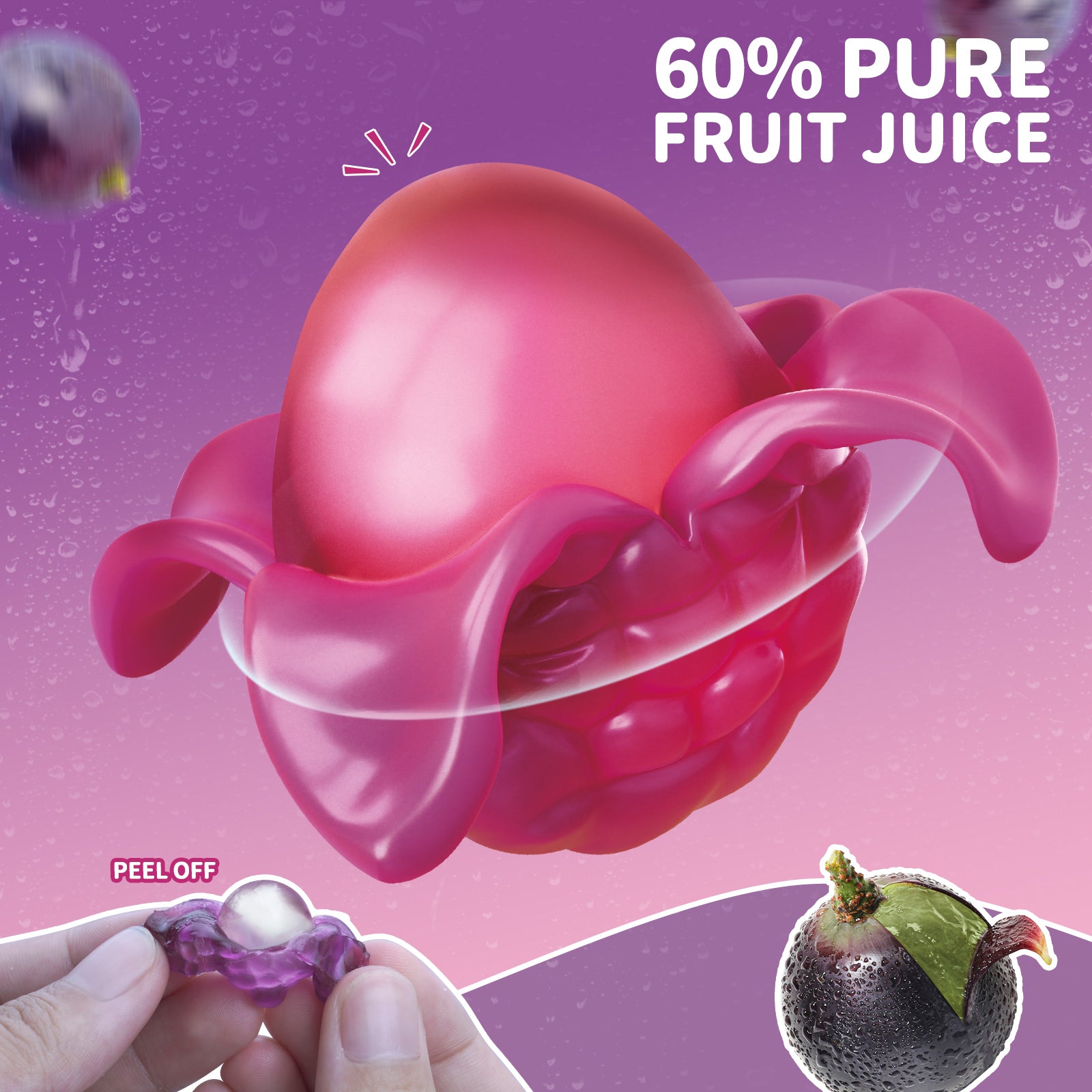 Peelerz Gummy - Peelable Grape Gummy - 62g/bag