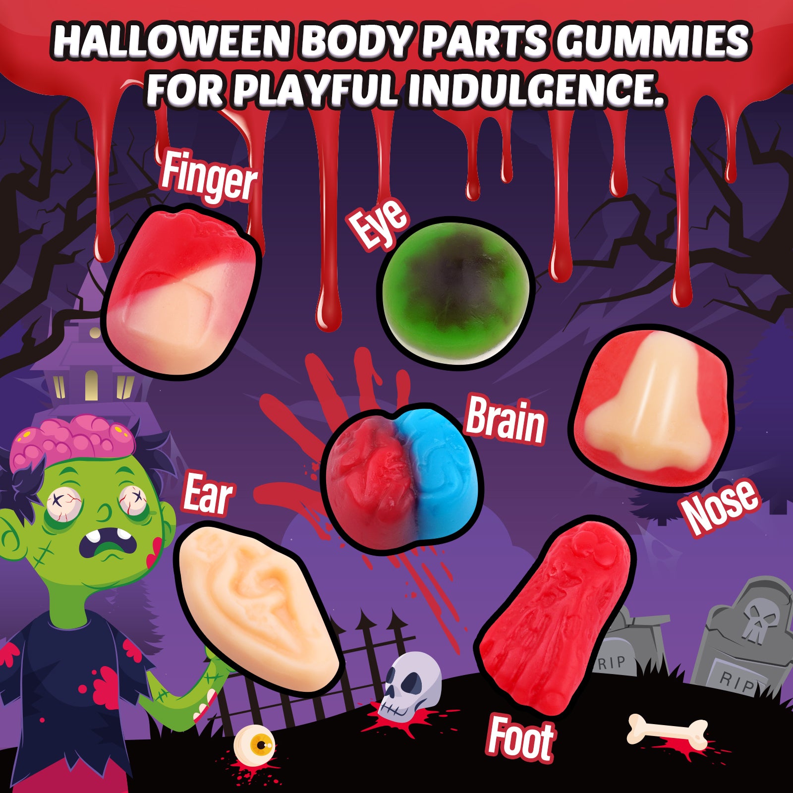 Halloween Candy - Amos Halloween Candy Body Parts Gummies