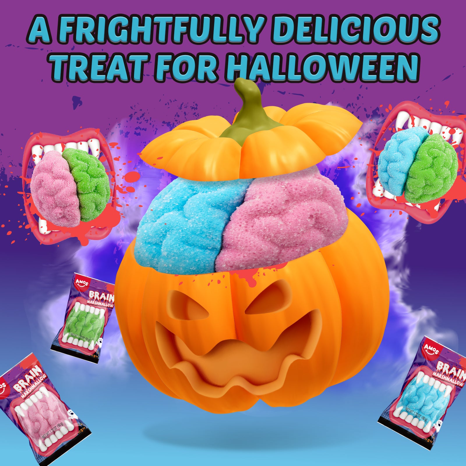 Halloween Candy-Amos Halloween Gummy Brain Marshmallow