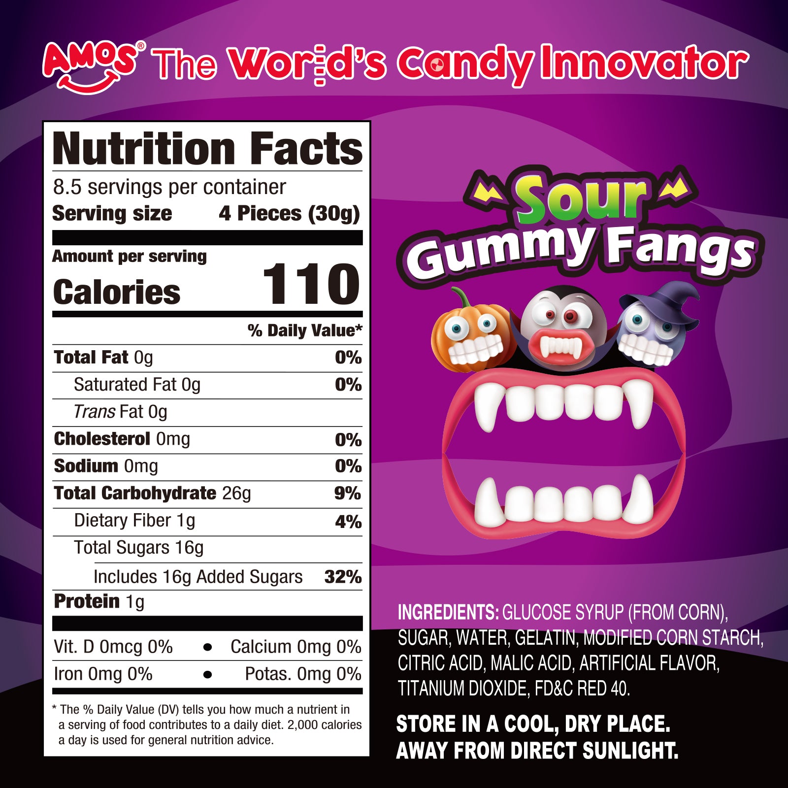 Halloween Candy - Amos Gummi Teeth Candy Vampire Teeth