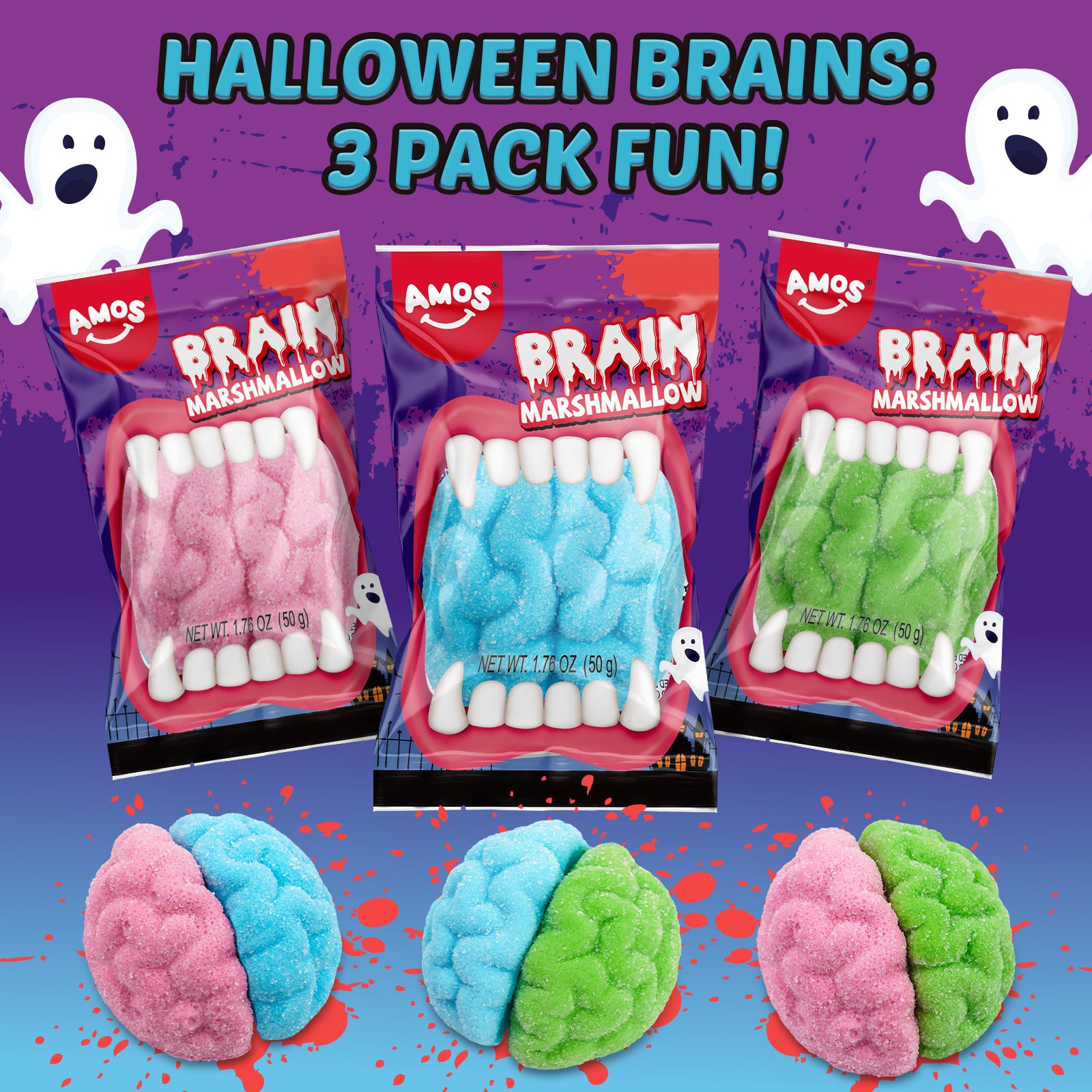 Halloween Candy-Amos Halloween Gummy Brain Marshmallow