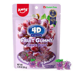 4D Fruit Gummy - Grape Burst Juice Filled- 65g/bag