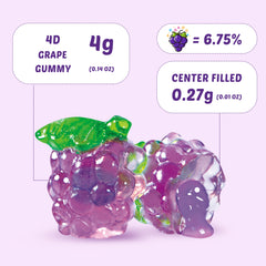 4D Fruit Gummy - Grape Burst Juice Filled- 65g/bag