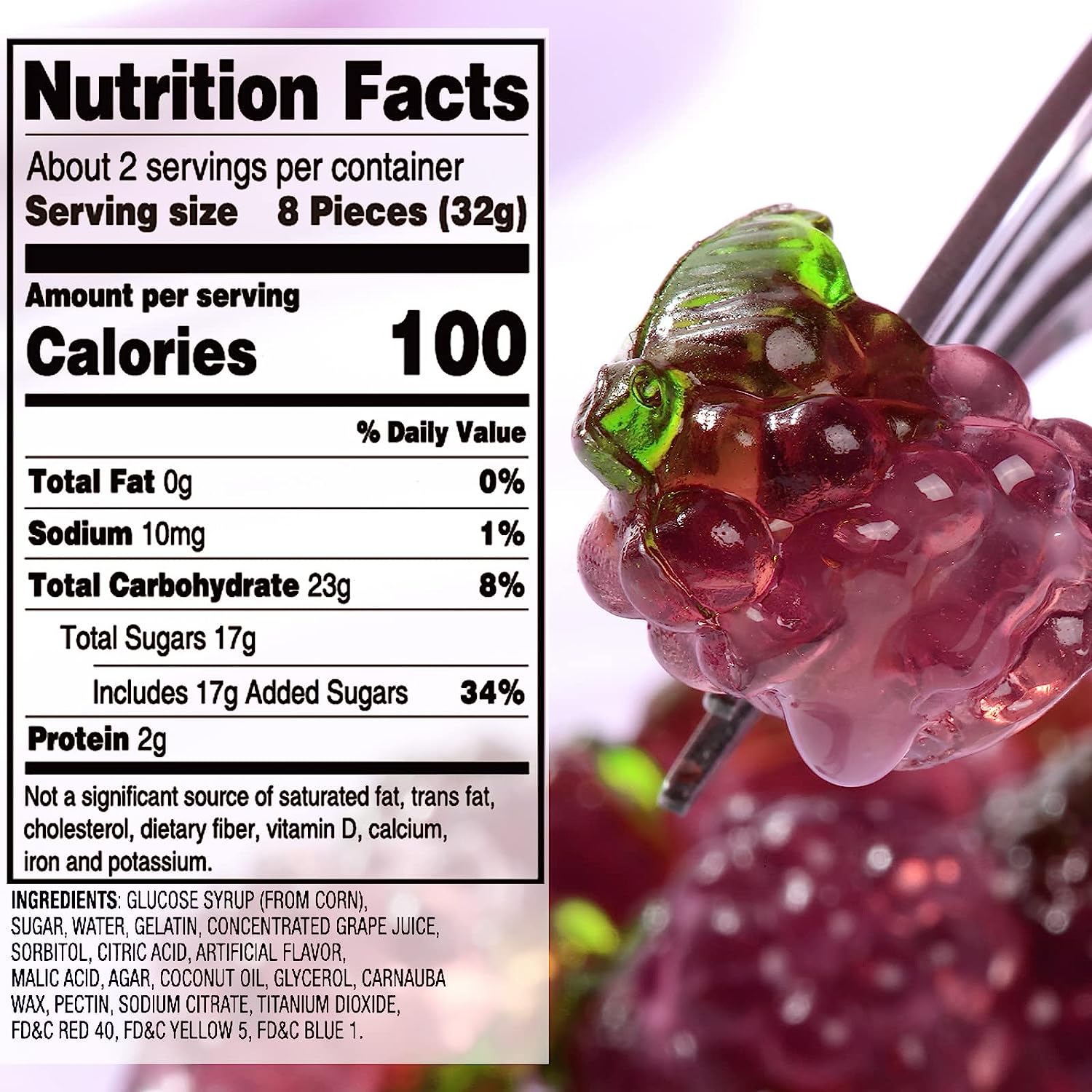 4D Fruit Gummy - Grape Burst Juice Filled- 65g/bag