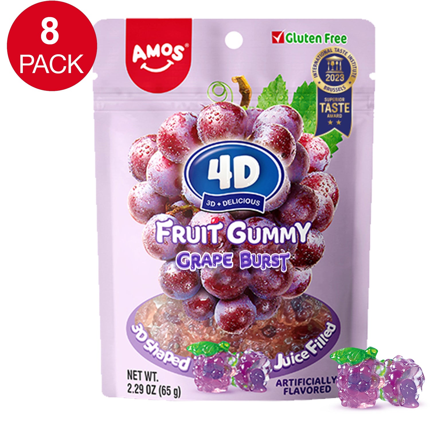 4D Fruit Gummy - Grape Burst Juice Filled- 65g/bag