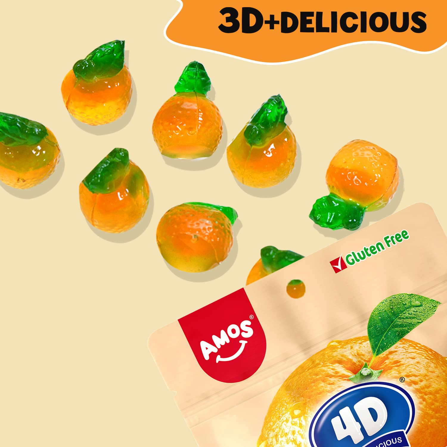 4D Fruit Gummy - Orange Burst Juice Filled