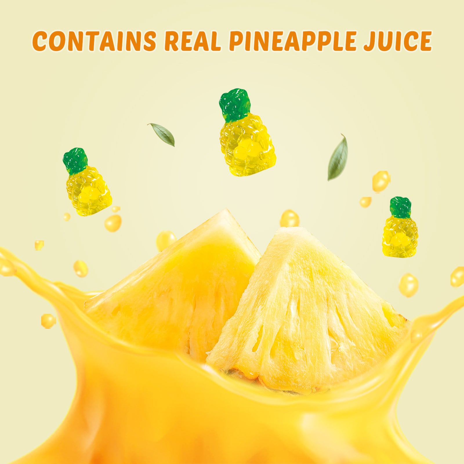 4D Fruit Gummy - Pineapple Burst Juice Filled- 65g/bag