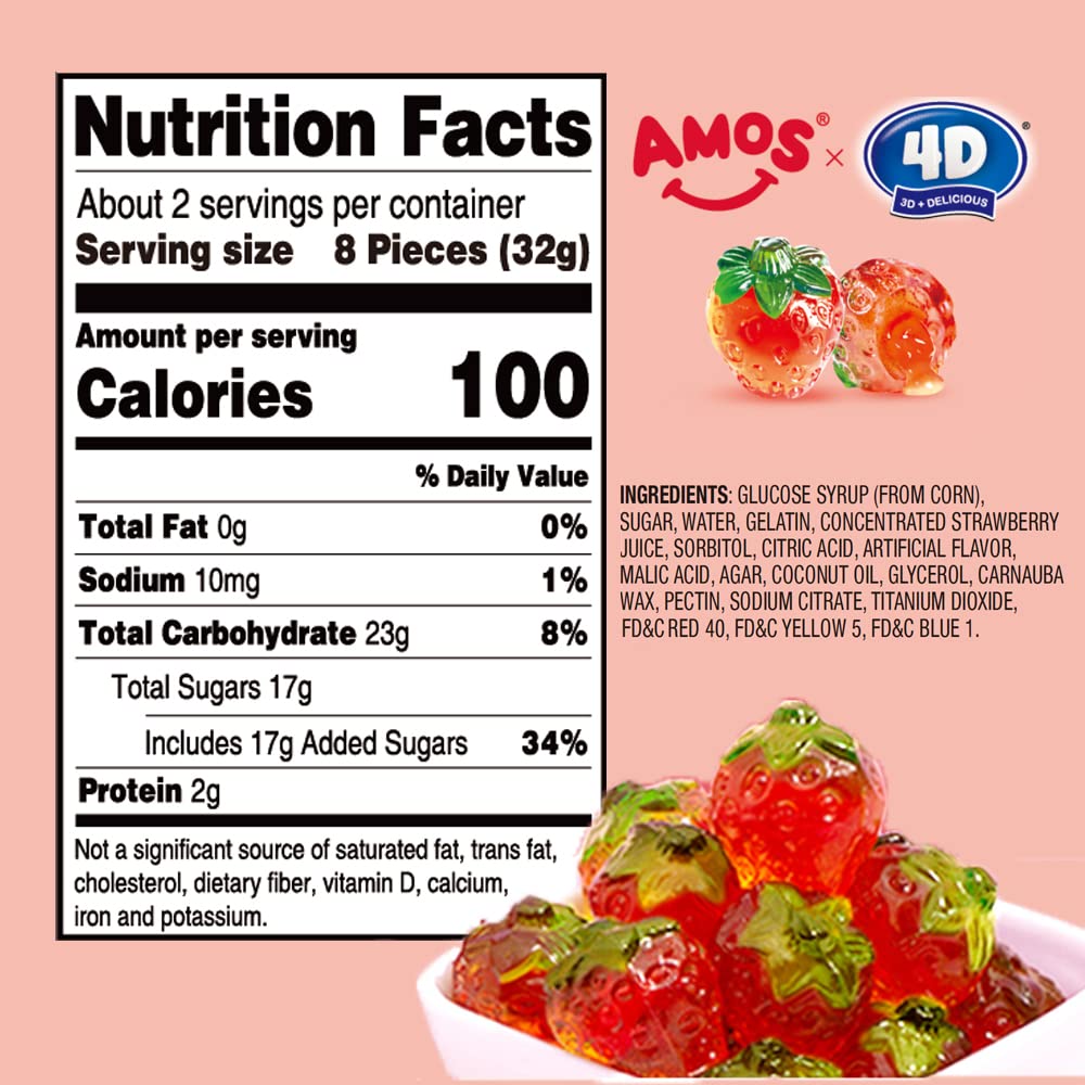 4D Fruit Gummy - Strawberry Burst Juice Filled- 85g