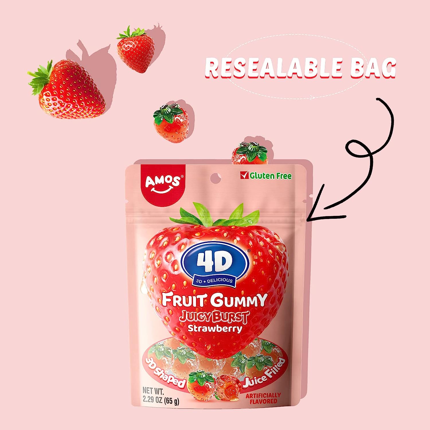 4D Fruit Gummy - Strawberry Burst Juice Filled