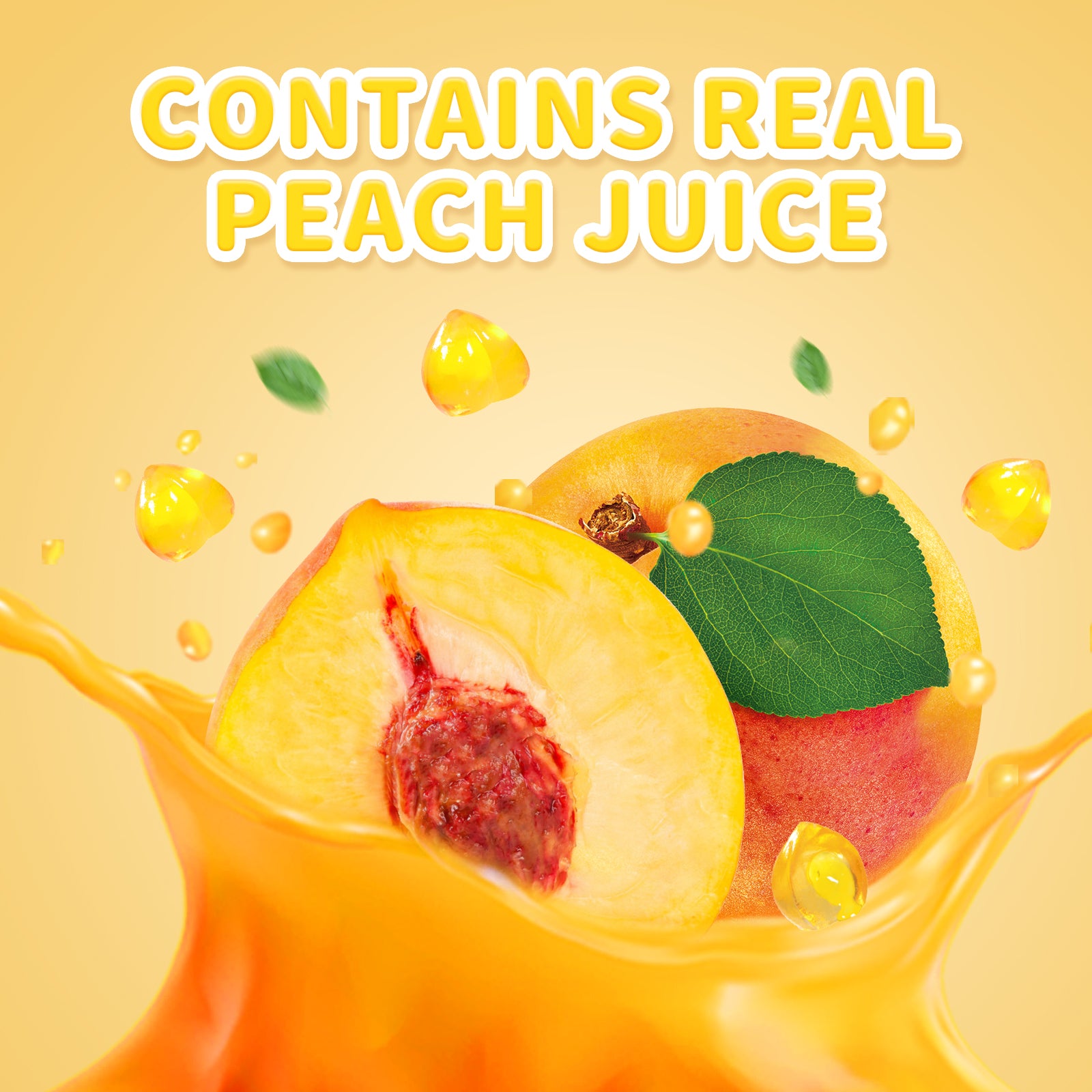 4D Fruit Gummy - Yellow Peach Burst Juice Filled