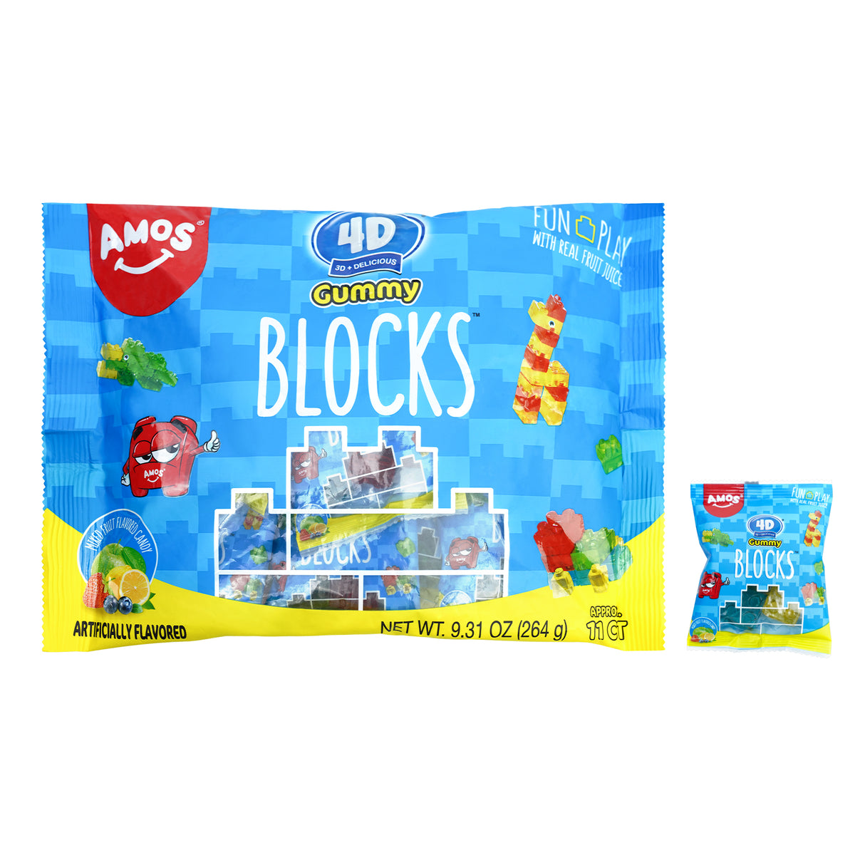 4D Block Gummy Bulk Pack - Creative Edible Blocks for Kids 264g