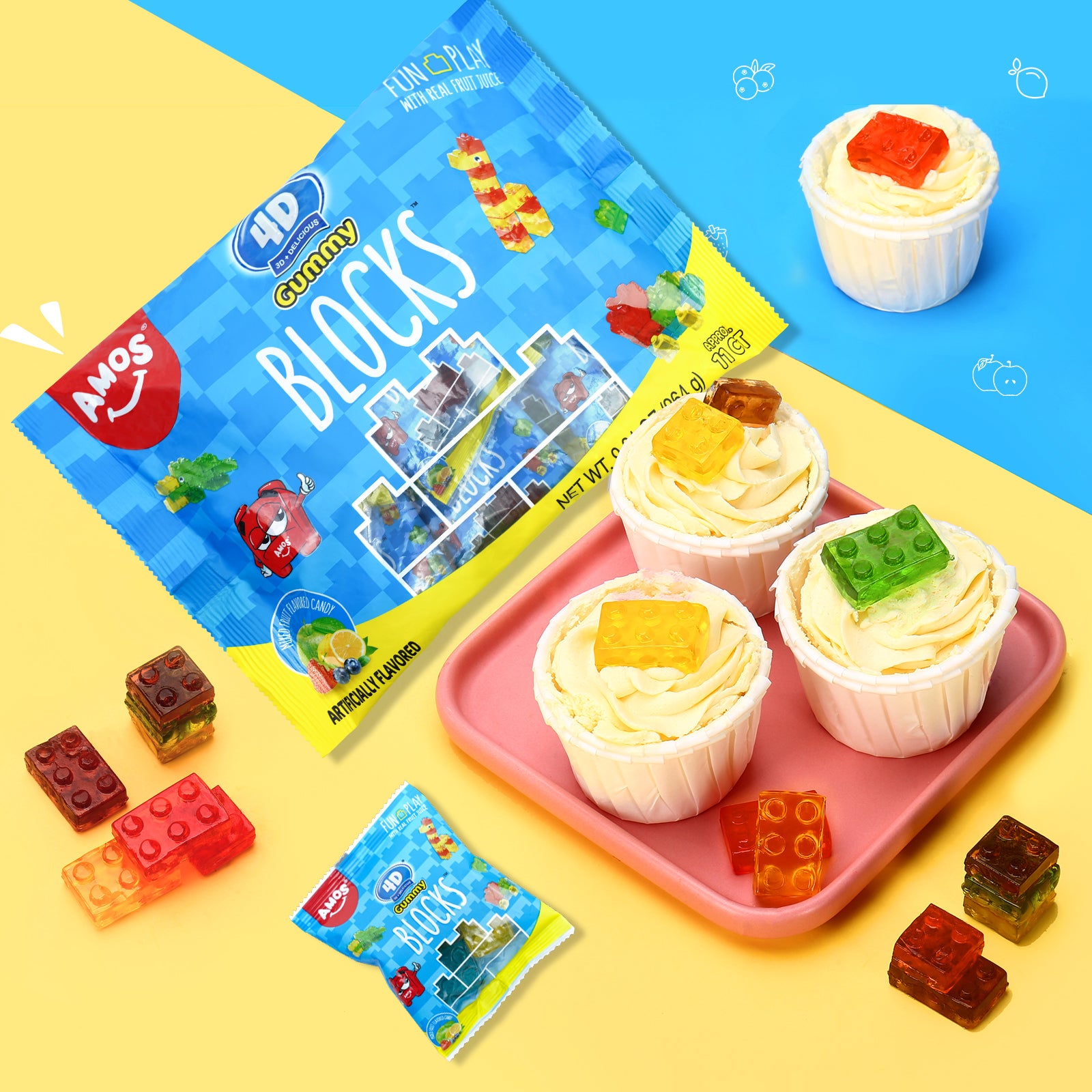 4D Block Gummy Bulk Pack - Creative Edible Blocks for Kids 264g