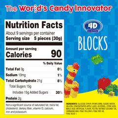 4D Block Gummy Bulk Pack - Creative Edible Blocks for Kids 9.31oz