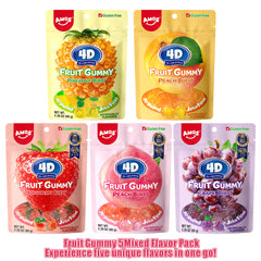 4D Fruit Gummy - Burst Juice Filled（Mix Flavor-5 bags）