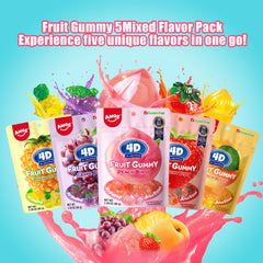 4D Fruit Gummy - Burst Juice Filled（Mix Flavor-5 bags）