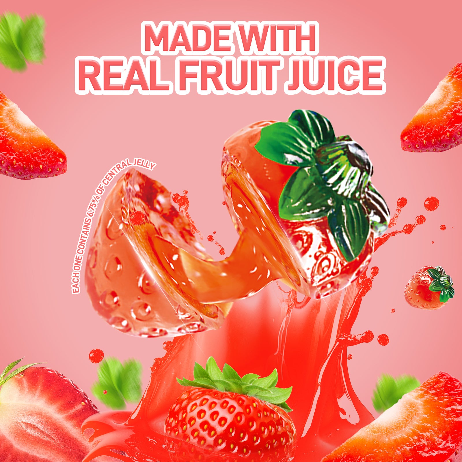 4D Fruit Gummy - Strawberry Burst Juice Filled- 85g