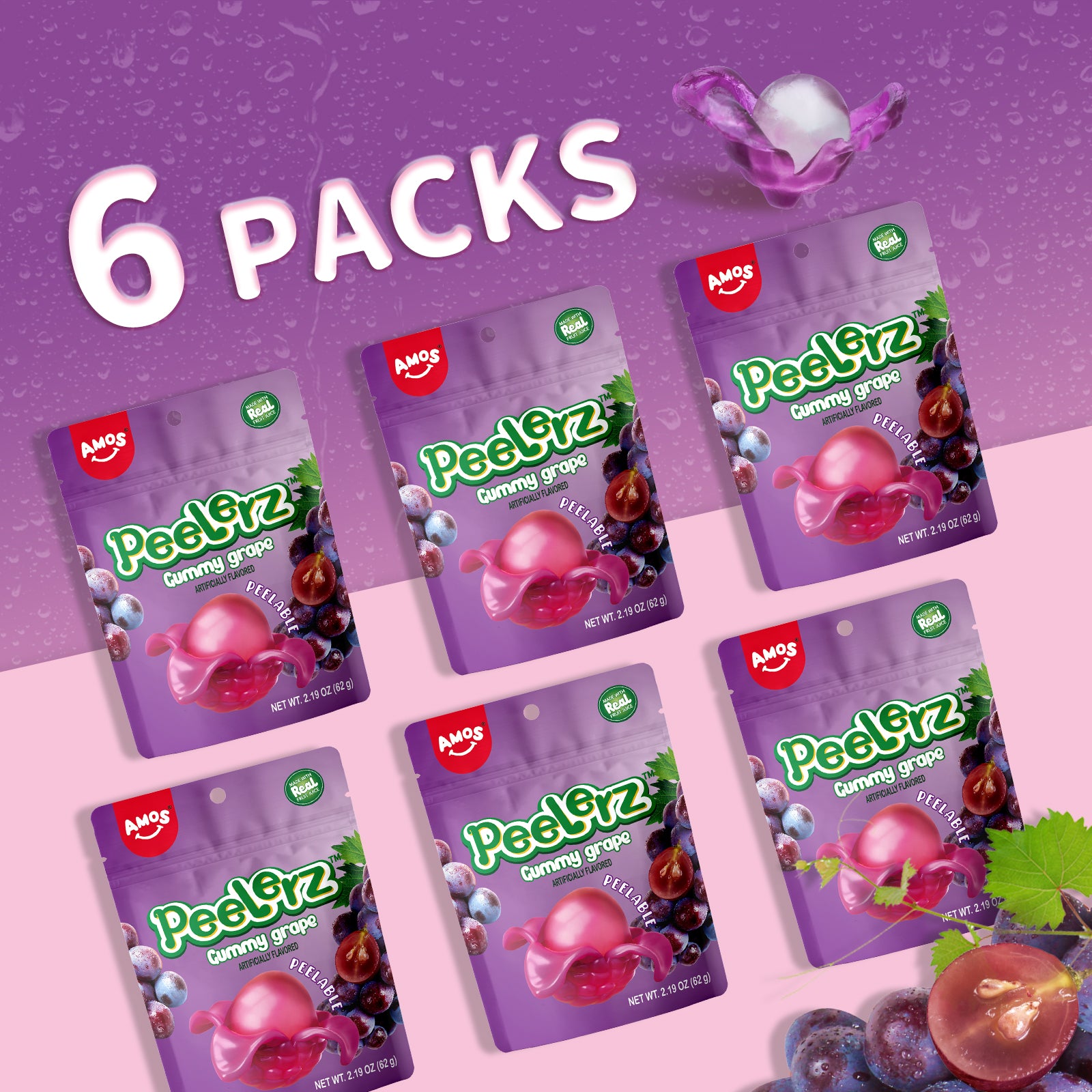 Peelerz Gummy - Peelable Grape Gummy - 62g/bag