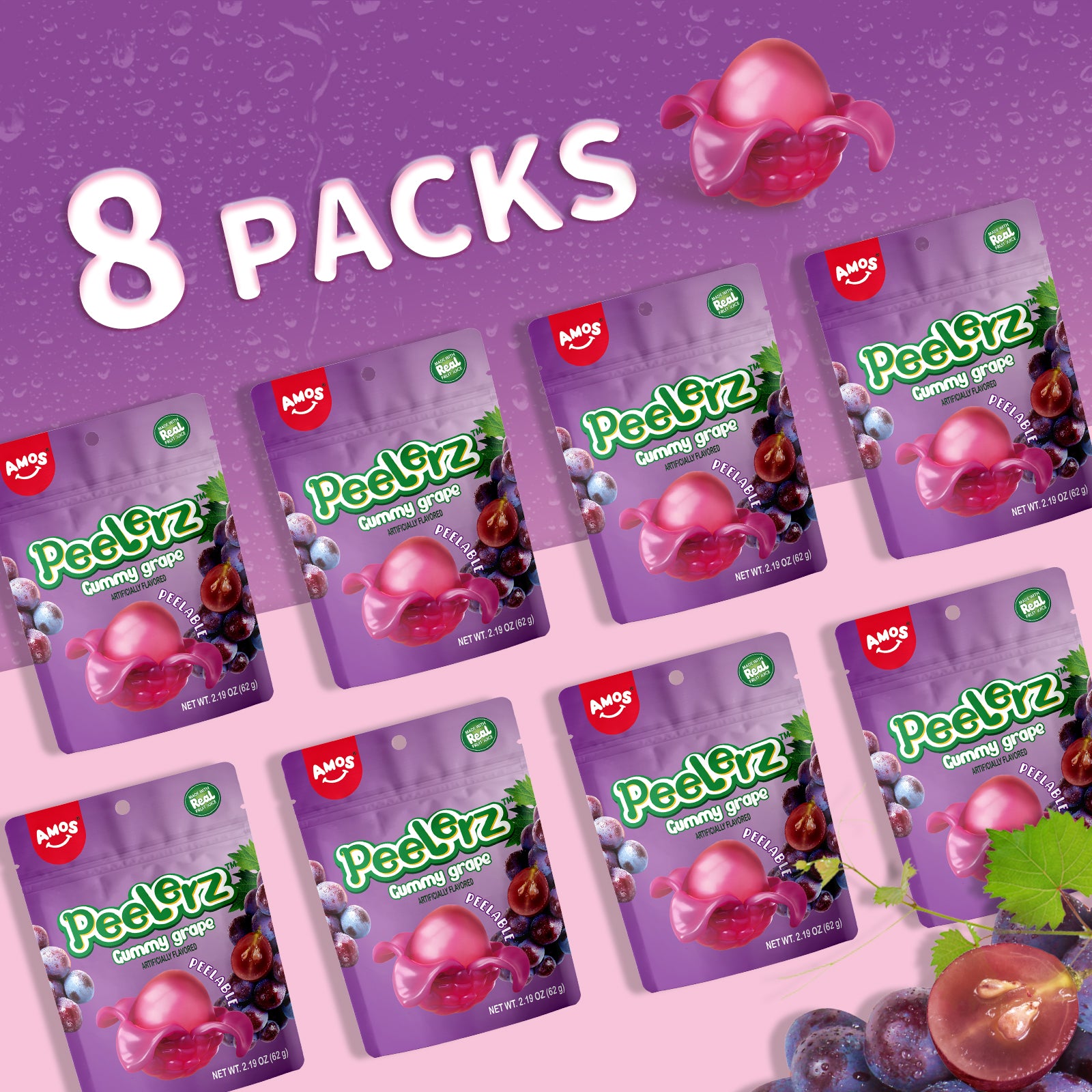 Peelerz Gummy - Peelable Grape Gummy - 62g/bag