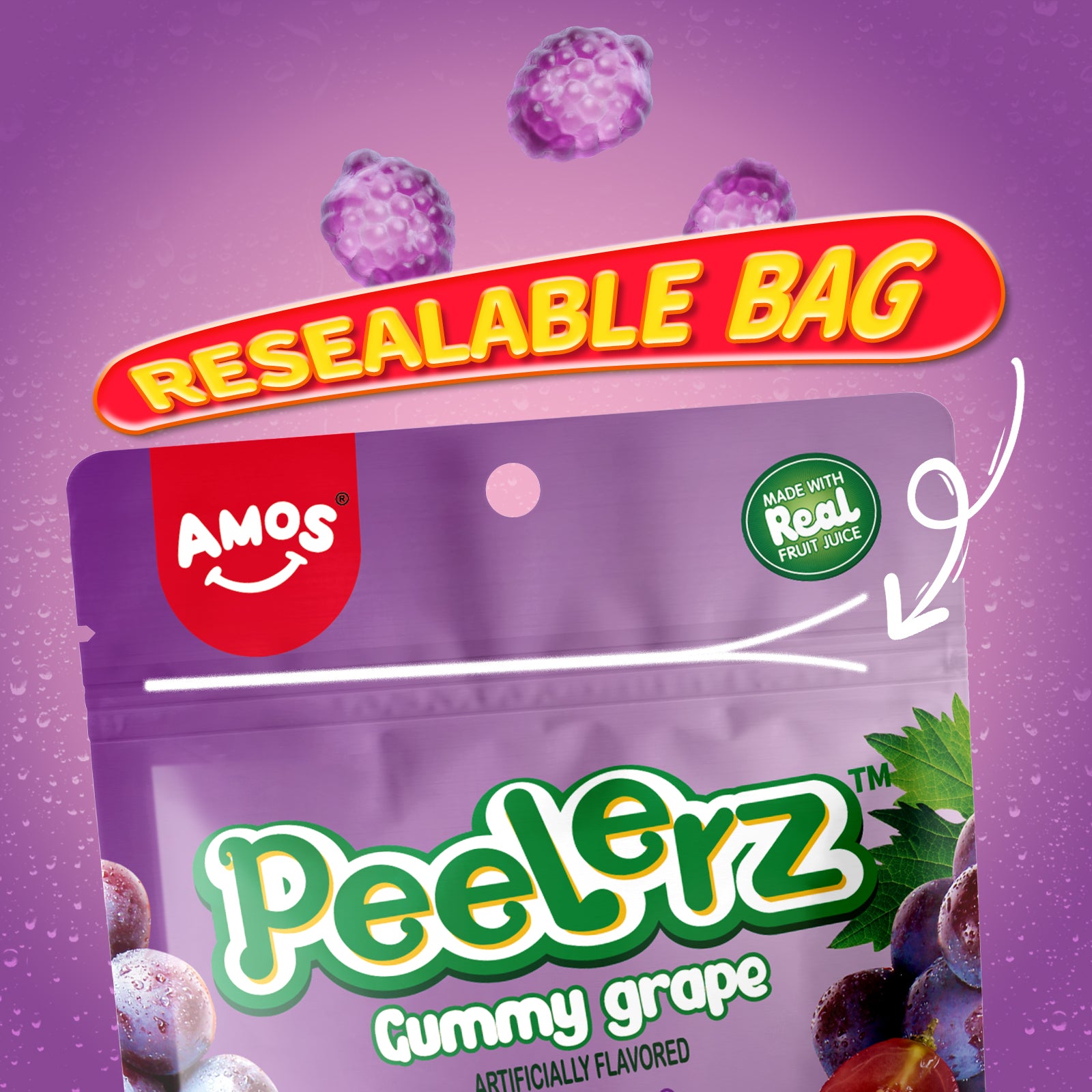 Peelerz Gummy - Peelable Grape Gummy - 62g/bag