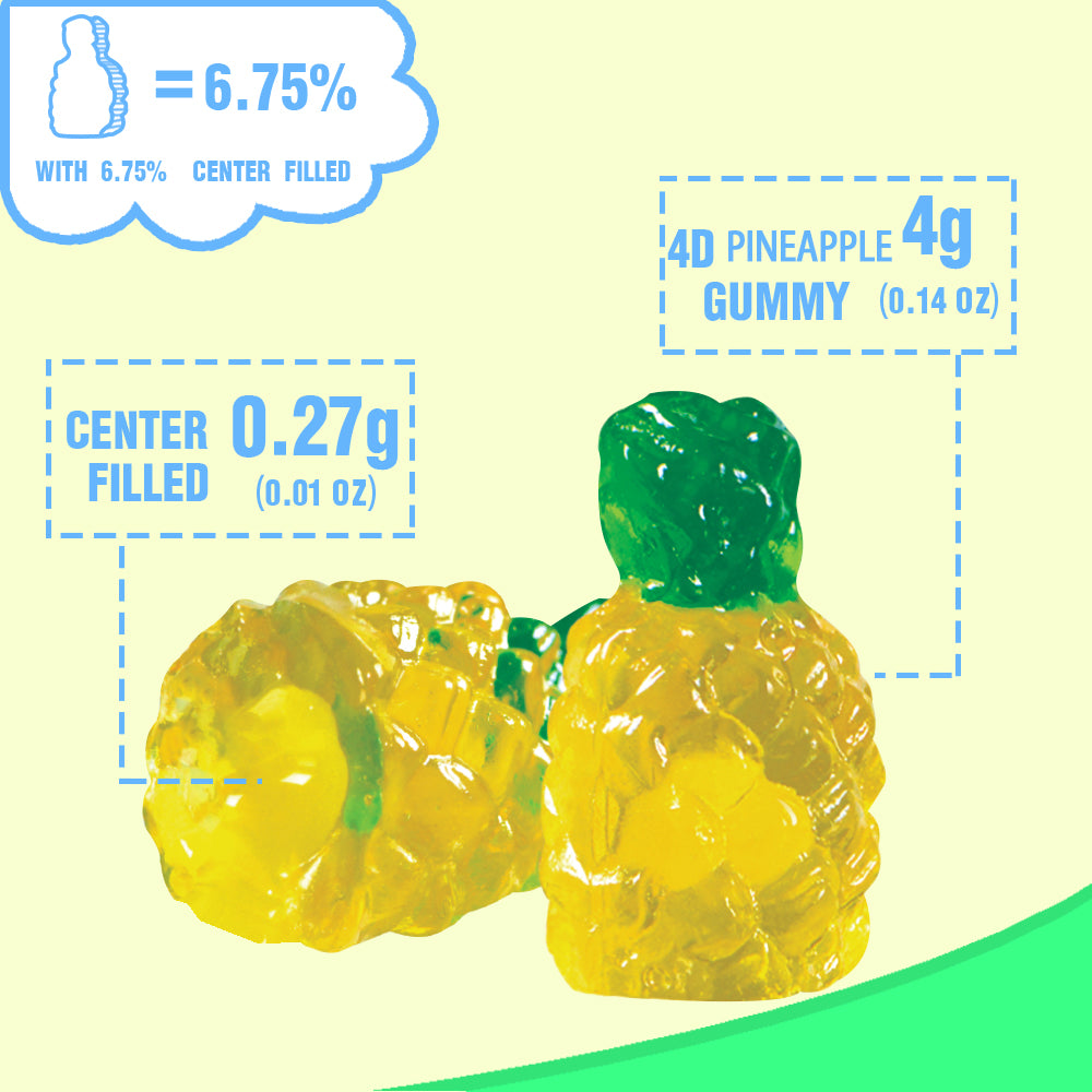 4D Fruit Gummy - Pineapple Burst Juice Filled- 65g/bag