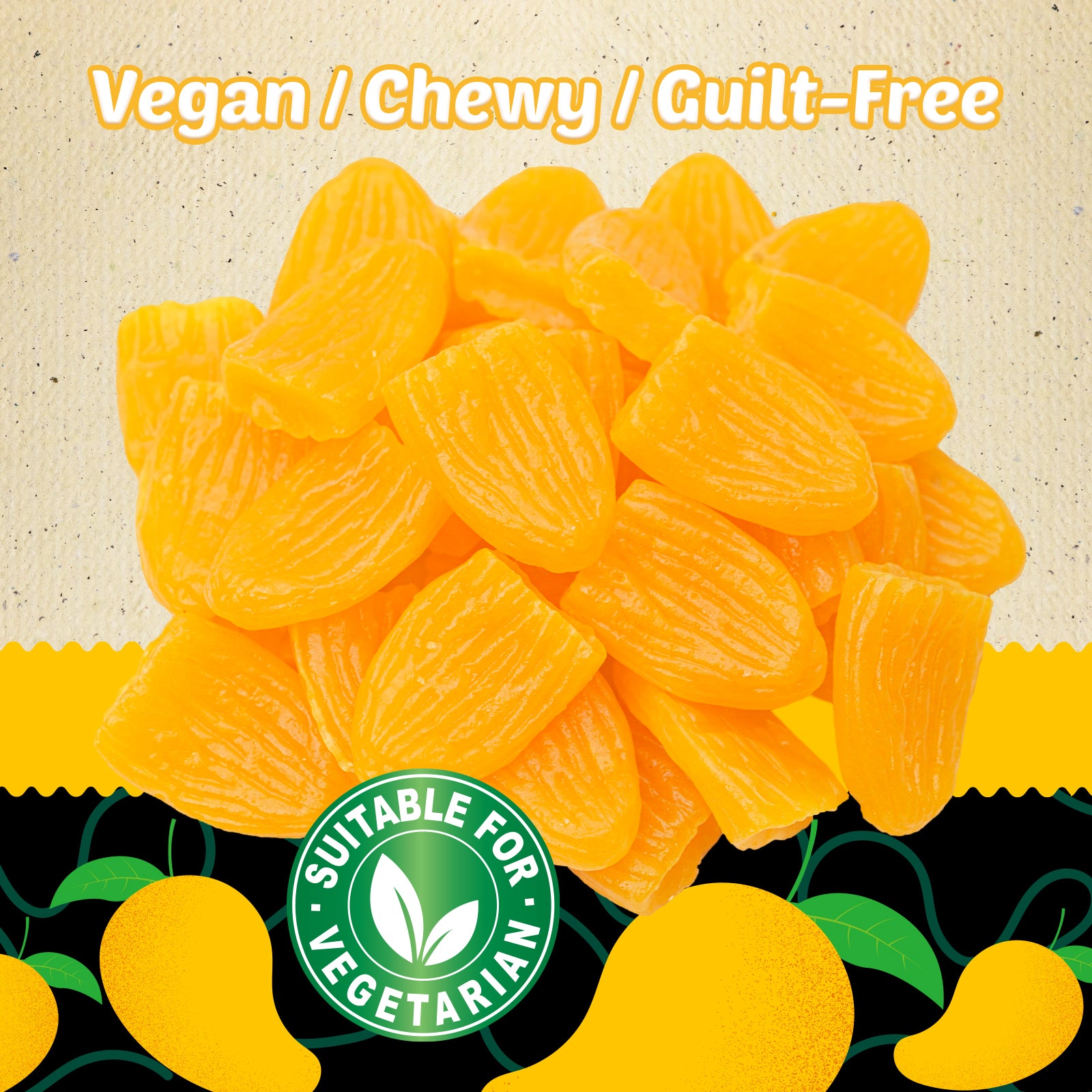 Amos Mango Gummy Jerky ChewTopia – Vegan – 8.47oz/Pack