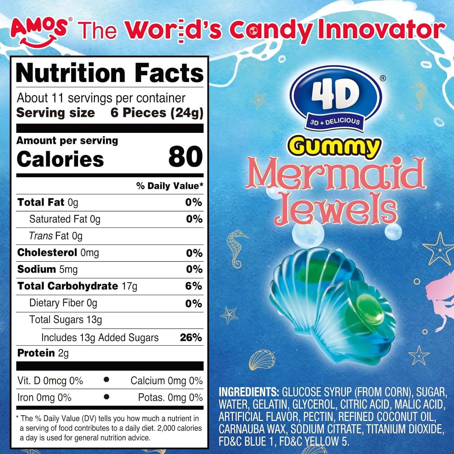 Amos 4D Mermaid Gummy Candy