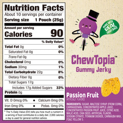 Amos Passion Fruit Gummy Jerky ChewTopia – Vegan – 8.47oz/Pack