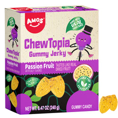 Amos Passion Fruit Gummy Jerky ChewTopia – Vegan – 8.47oz/Pack - Presale*