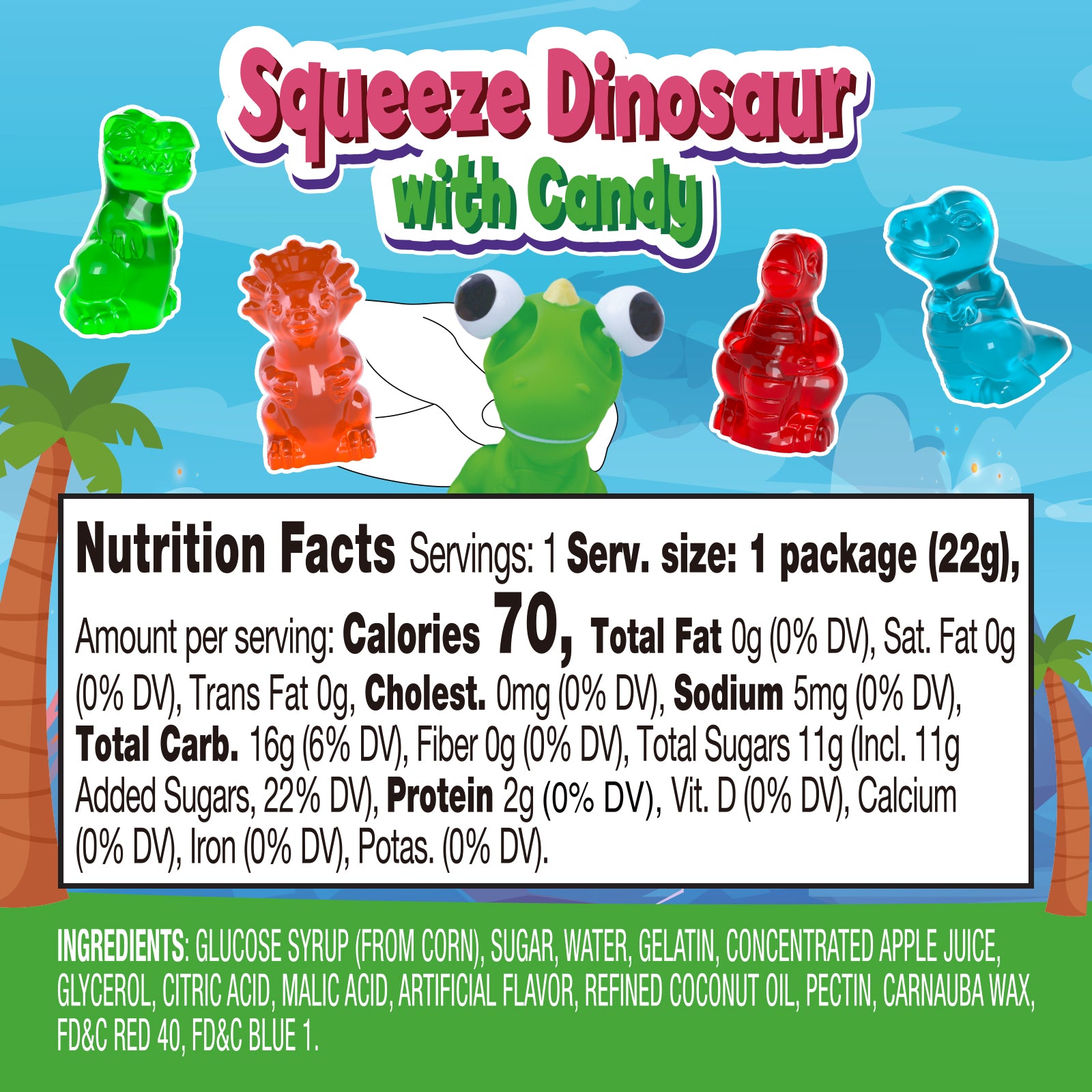 Easter Candy - 4D Blue Squeeze Dinosaur Gummy
