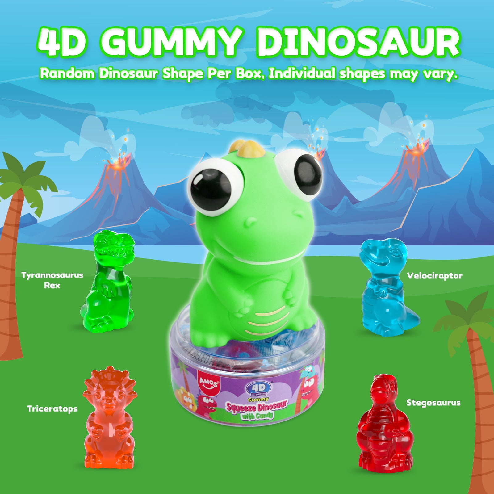 Easter Candy - 4D Green Squeeze Dinosaur Gummy