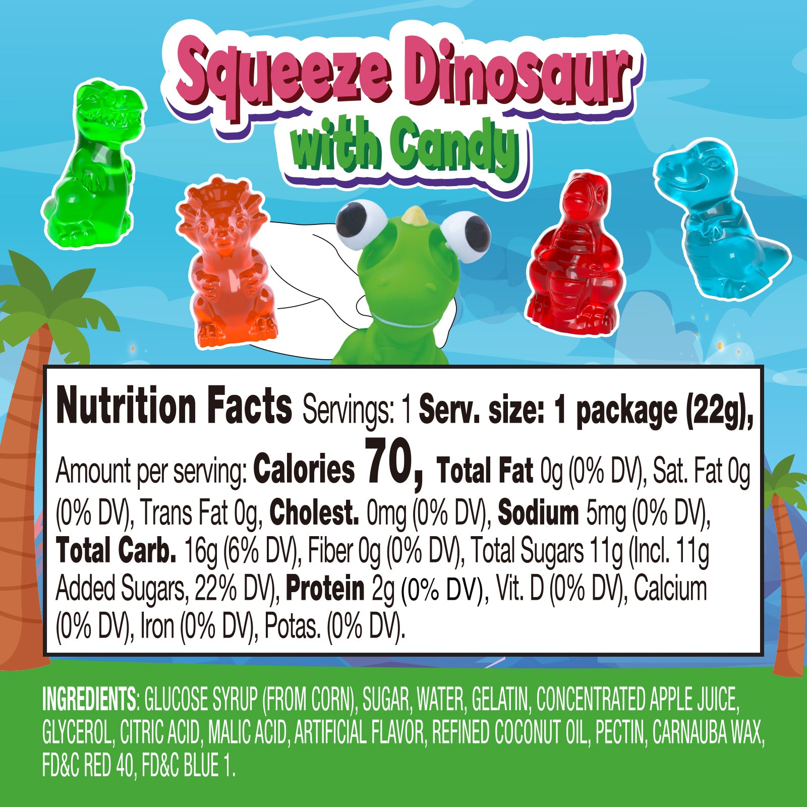 Easter Candy - 4D Green Squeeze Dinosaur Gummy