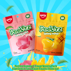 Peelerz - Peelable Gummy - 6 bags（ 3 Mango+3 Peach Flavor）