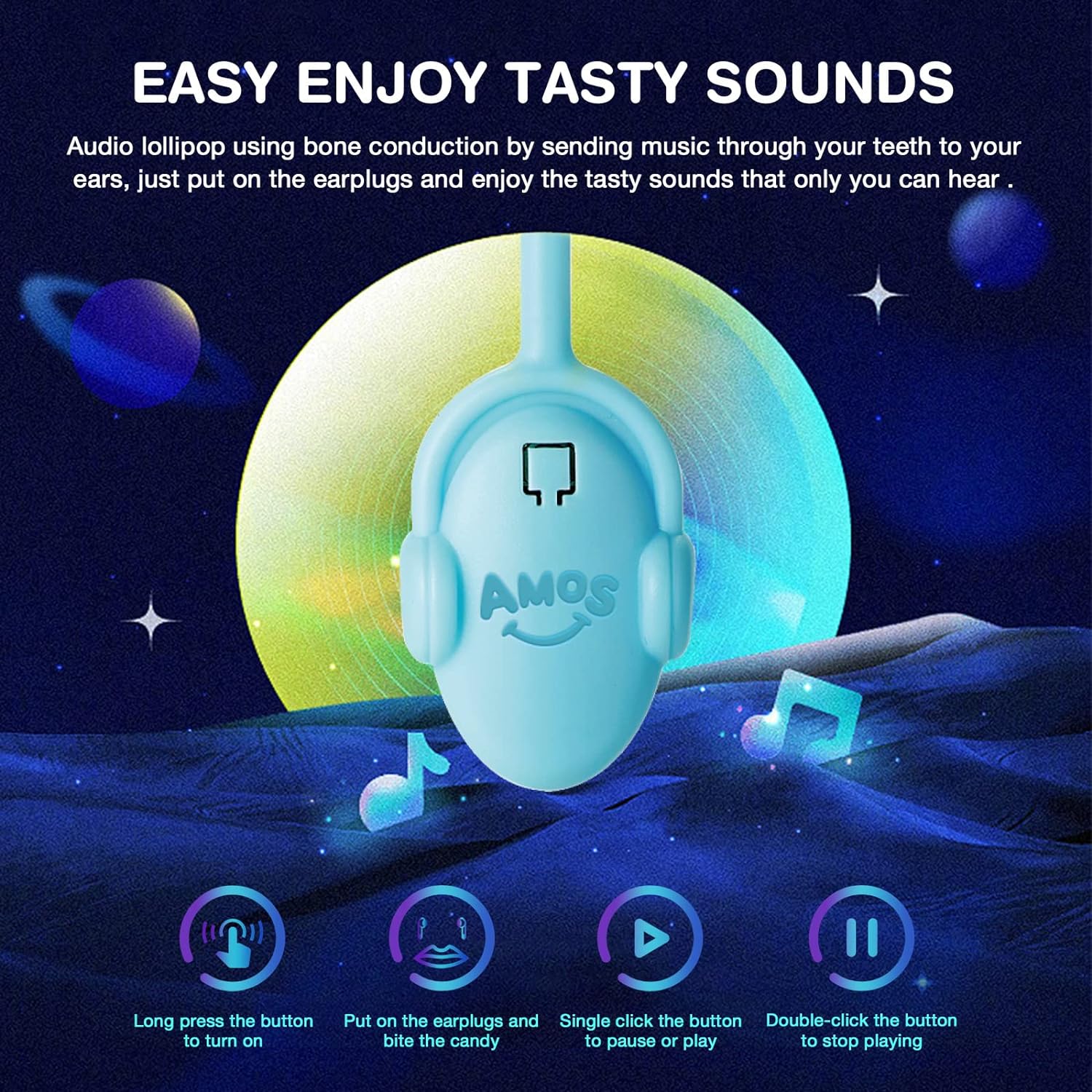 TastySounds - Music Lollipop Blueberry Flavor