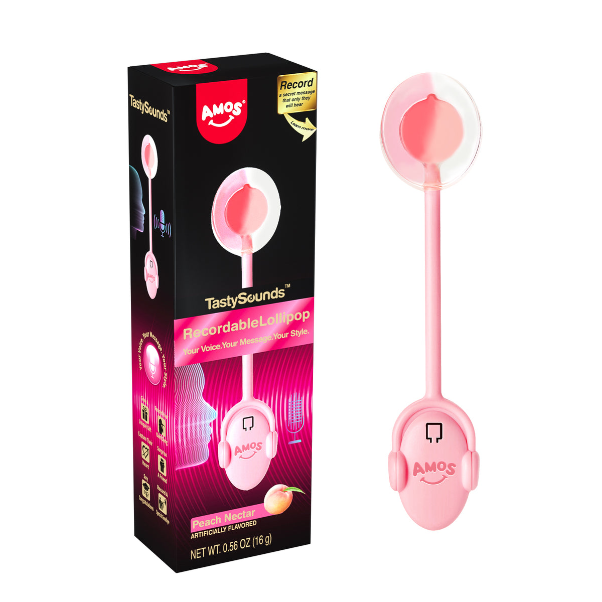 TastySounds - Recordable Music Lollipop Peach Flavor