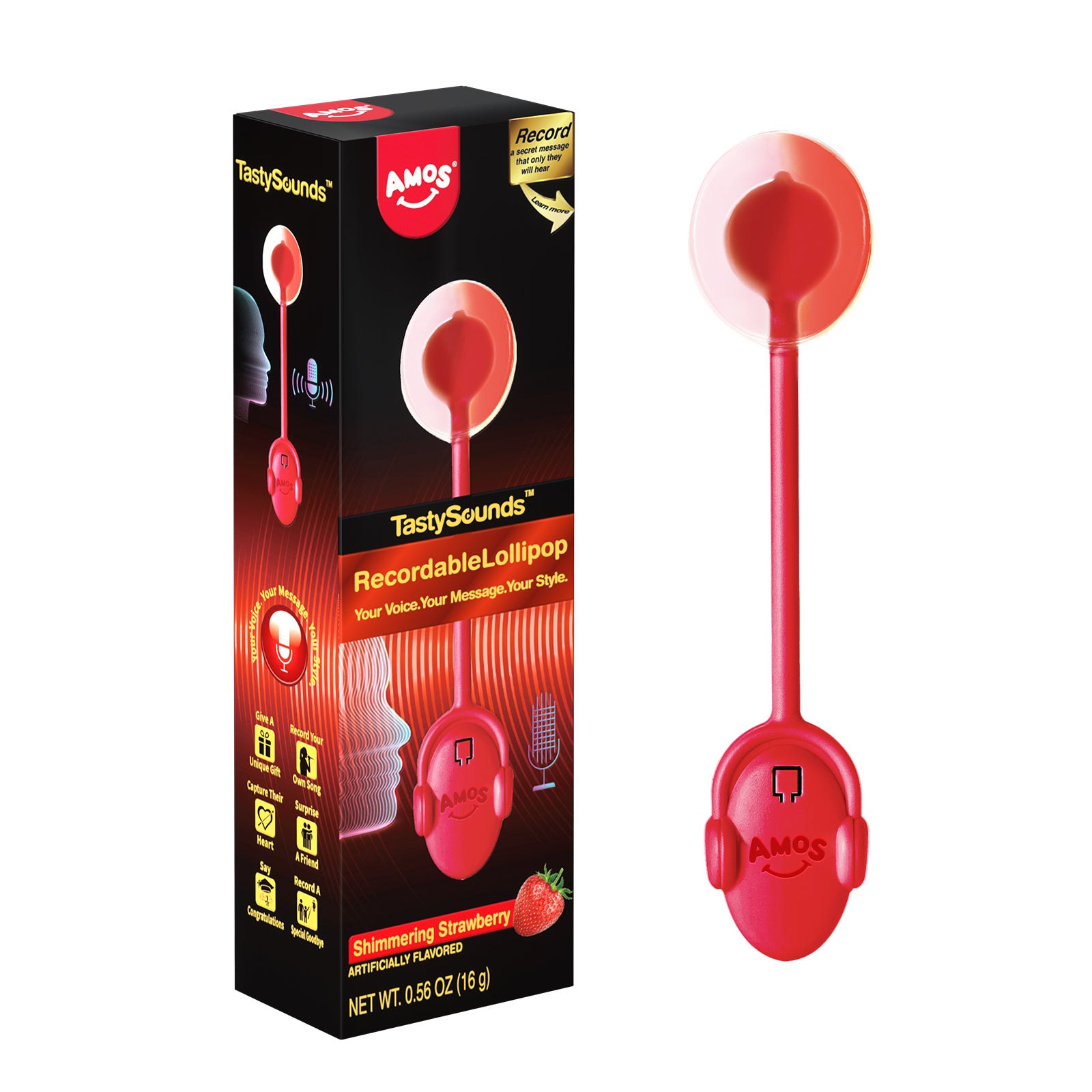 TastySounds - Recordable Music Lollipop Strawberry Flavor